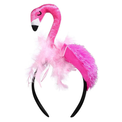 CARMELIT Creative Flamingo Hat - Pink Flamingo Headband Hair Tropical Accessories Flamingo Party Supplies Cute Flamingo Costume for Women