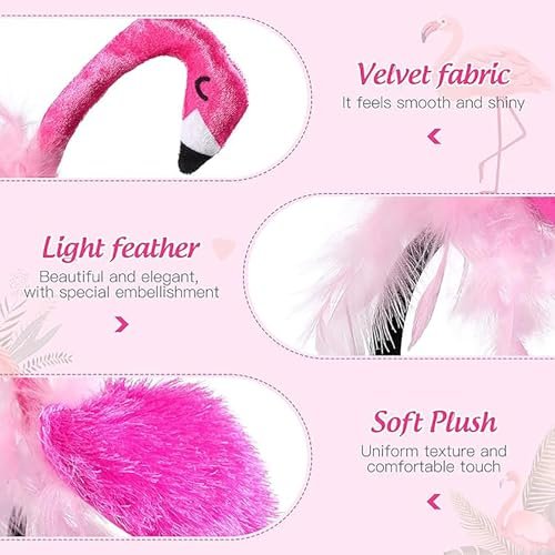 CARMELIT Creative Flamingo Hat - Pink Flamingo Headband Hair Tropical Accessories Flamingo Party Supplies Cute Flamingo Costume for Women - görsel 4