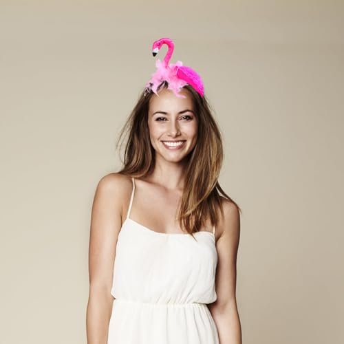 CARMELIT Creative Flamingo Hat - Pink Flamingo Headband Hair Tropical Accessories Flamingo Party Supplies Cute Flamingo Costume for Women - görsel 16