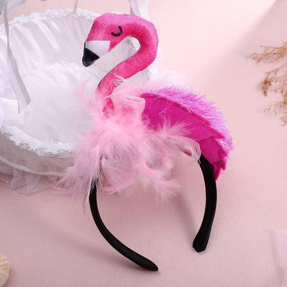 CARMELIT Creative Flamingo Hat - Pink Flamingo Headband Hair Tropical Accessories Flamingo Party Supplies Cute Flamingo Costume for Women