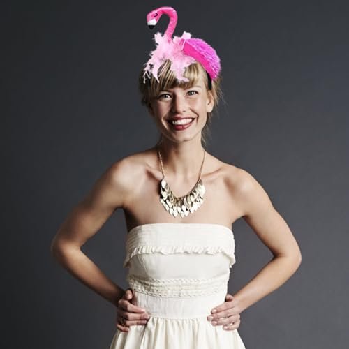 CARMELIT Creative Flamingo Hat - Pink Flamingo Headband Hair Tropical Accessories Flamingo Party Supplies Cute Flamingo Costume for Women - görsel 14