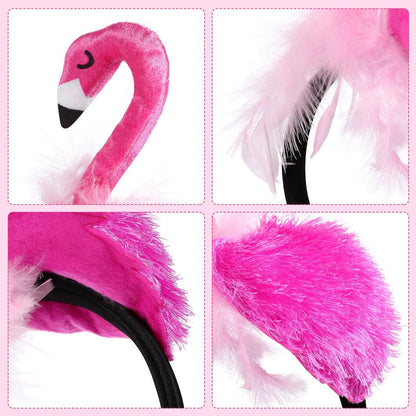 CARMELIT Creative Flamingo Hat - Pink Flamingo Headband Hair Tropical Accessories Flamingo Party Supplies Cute Flamingo Costume for Women
