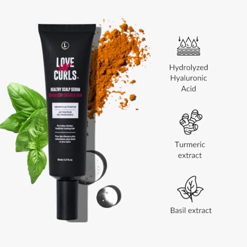Love Ur Curls Healthy Scalp Serum – Turmeric & Basil Hair Growth Activator for Thicker, Fuller Hair, Vegan, 1.7 oz Avelisse