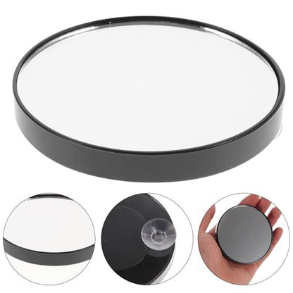 FRCOLOR 2-Pack 5X Magnifying Compact Makeup Mirror with Suction Cups – Small Round Portable Cosmetic Mirror for Bathroom Wall, Travel, and Vanity