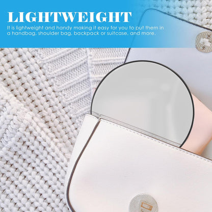 FRCOLOR 2-Pack 5X Magnifying Compact Makeup Mirror with Suction Cups – Small Round Portable Cosmetic Mirror for Bathroom Wall, Travel, and Vanity