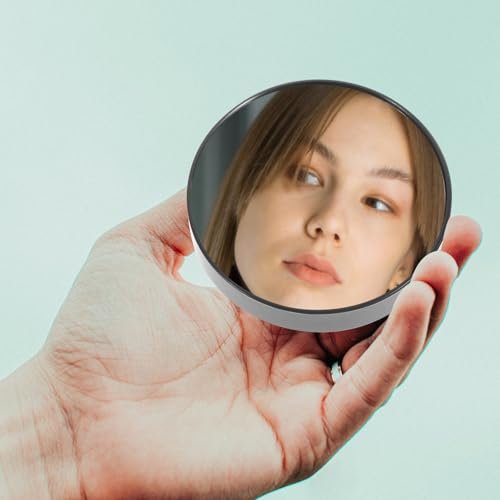FRCOLOR 2-Pack 5X Magnifying Compact Makeup Mirror with Suction Cups – Small Round Portable Cosmetic Mirror for Bathroom Wall, Travel, and Vanity - görsel 8