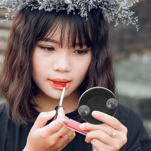 FRCOLOR 2-Pack 5X Magnifying Compact Makeup Mirror with Suction Cups – Small Round Portable Cosmetic Mirror for Bathroom Wall, Travel, and Vanity - görsel 6