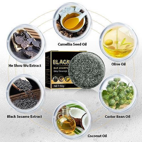 TPTAL Gray Reverse Bar - Natural Hair Darkening Shampoo Bar for Gray Hair Coverage (2-Pack) - görsel 6