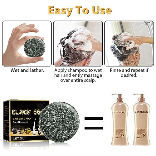 TPTAL Gray Reverse Bar - Natural Hair Darkening Shampoo Bar for Gray Hair Coverage (2-Pack) - görsel 12