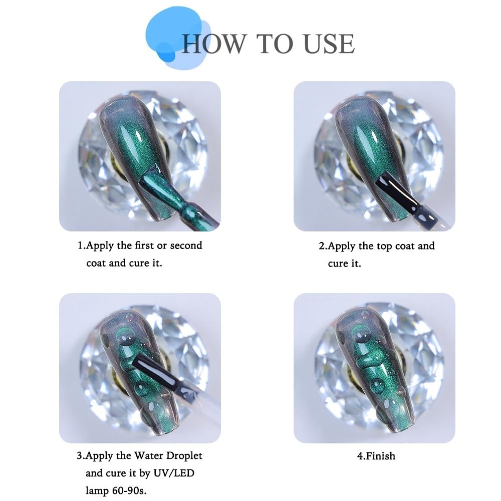 NAILKISS Water Droplet Gel Nail Polish - 15ml Rain Drop Effect Soak Off UV LED Nail Gel for Ice Dew Nail Art Design - görsel 13