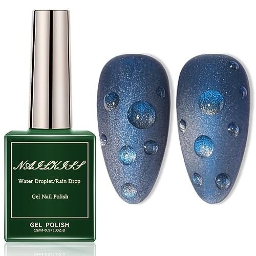 NAILKISS Water Droplet Gel Nail Polish - 15ml Rain Drop Effect Soak Off UV LED Nail Gel for Ice Dew Nail Art Design - görsel 2