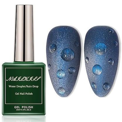 NAILKISS Water Droplet Gel Nail Polish - 15ml Rain Drop Effect Soak Off UV LED Nail Gel for Ice Dew Nail Art Design