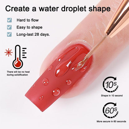 NAILKISS Water Droplet Gel Nail Polish - 15ml Rain Drop Effect Soak Off UV LED Nail Gel for Ice Dew Nail Art Design