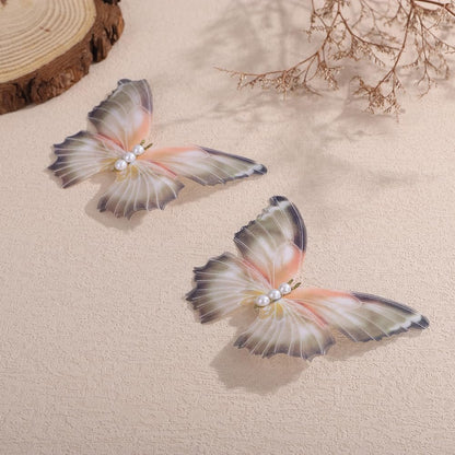 Jumwrit 2pcs Butterfly Hair Clips - Boho Big Pearl Green 3D Moving Wings Fairy Hairpin for Women Girls Avelisse