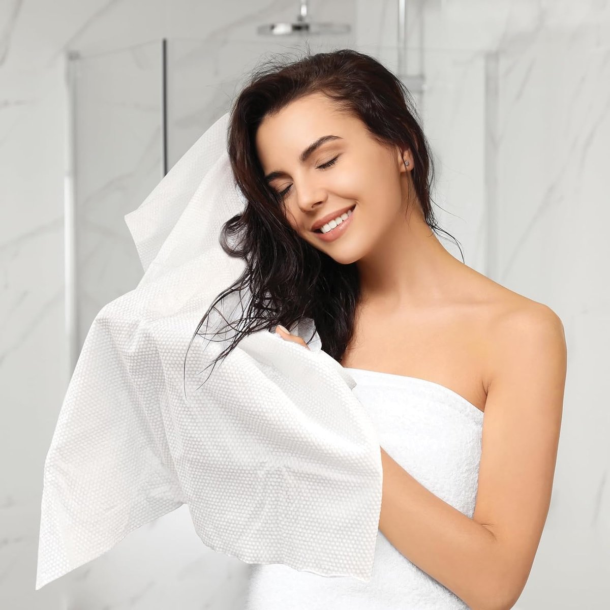 ForPro Professional Collection Premium Disposable Bath Towels - Extra Large 15" x 31.5" White Non-Woven Towels, 50-Count for Salon, Spa & Home Avelisse