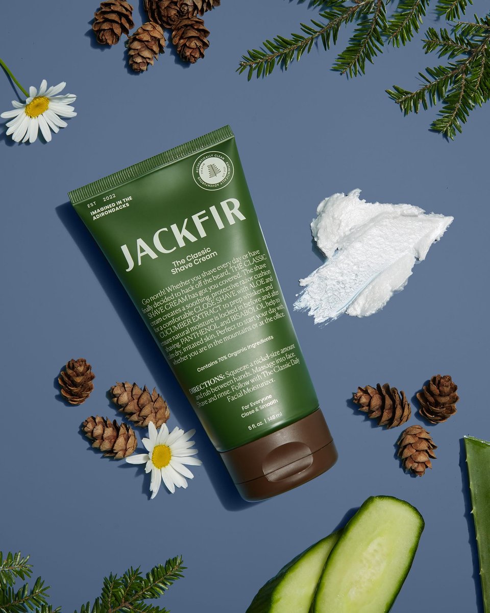 Jackfir The Classic Shave Cream – Smooth Natural Shaving Cream for Men with Hydrating Aloe & Cucumber Extract, EWG Verified, Organic Ingredients, Calms Dry Irritated Skin, 5 Fl Oz Avelisse