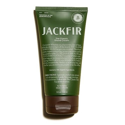 Jackfir The Classic Shave Cream – Smooth Natural Shaving Cream for Men with Hydrating Aloe & Cucumber Extract, EWG Verified, Organic Ingredients, Calms Dry Irritated Skin, 5 Fl Oz Avelisse