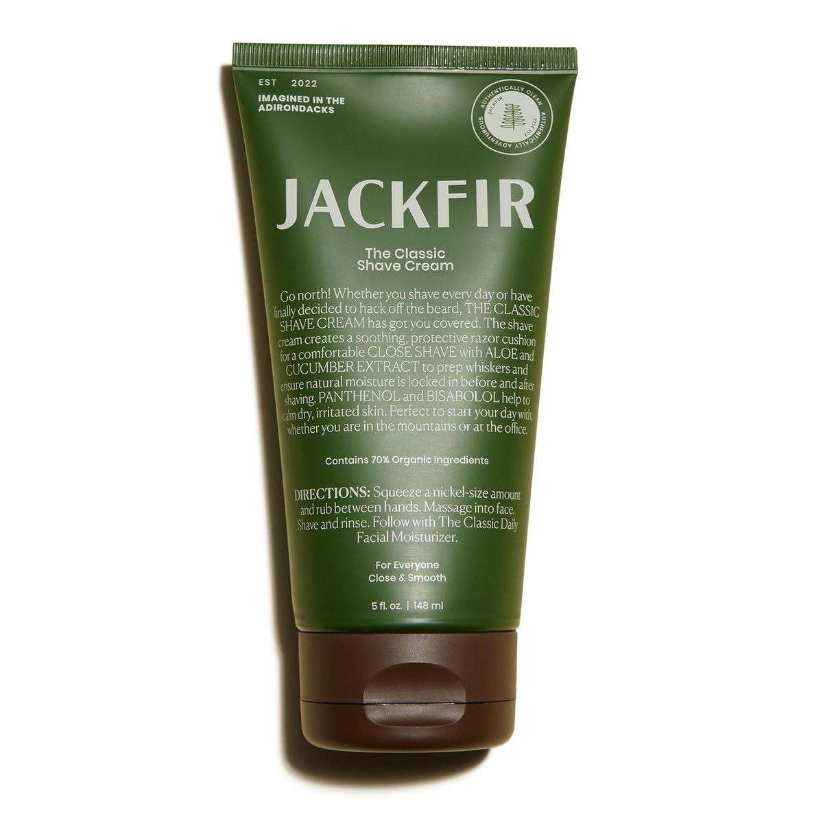 Jackfir The Classic Shave Cream – Smooth Natural Shaving Cream for Men with Hydrating Aloe & Cucumber Extract, EWG Verified, Organic Ingredients, Calms Dry Irritated Skin, 5 Fl Oz Avelisse