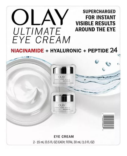 Olay Ultimate Niacinamide + Hyaluronic + Peptide Eye Cream – 0.5 fl. oz. (Pack of 2) Avelisse