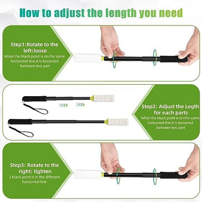 LYIGEOL Toe Cleaning Brush with Reusable Drying Covers – Extendable Aluminum Foot Scrubber for Seniors, Elderly, and Disabled Avelisse