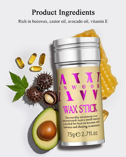 AnWoor 4-Piece Edge Brush & Slick Back Hair Stick Set – Smooth Flyaways, Baby Hair, and Braiding with Rat Tail Comb & Teasing Brush