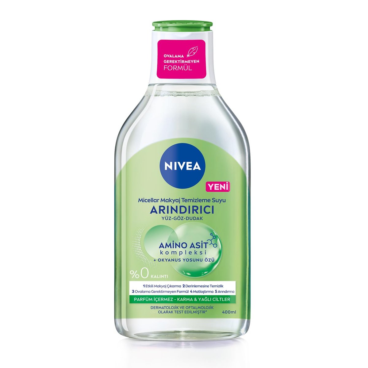 NIVEA MicellAir Refreshing Micellar Water – Gentle Daily Cleansing & Makeup Removal, 13.53 oz - görsel 1
