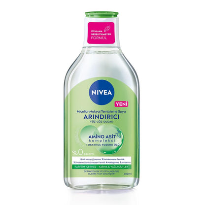 NIVEA MicellAir Refreshing Micellar Water – Gentle Daily Cleansing & Makeup Removal, 13.53 oz