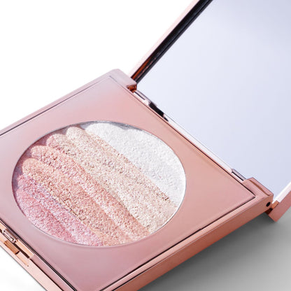 W7 Afterglow Blusher & Highlight Compact - Pink & Gold Glowing Pressed Powder Blush and Highlighter Duo