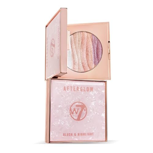 W7 Afterglow Blusher & Highlight Compact - Pink & Gold Glowing Pressed Powder Blush and Highlighter Duo - görsel 9