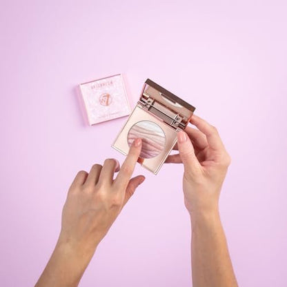 W7 Afterglow Blusher & Highlight Compact - Pink & Gold Glowing Pressed Powder Blush and Highlighter Duo