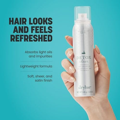 Drybar Detox Clear Invisible Dry Shampoo Spray - Absorbs Light Oils, Clean & Refreshed Hair, Soft Sheer Finish, Blanc Scent, 3.8 oz Avelisse