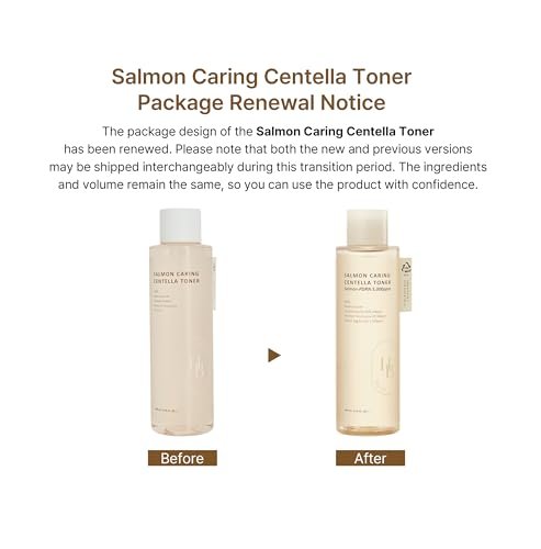 HEVEBLUE Salmon Caring Centella Toner - pH 5.5, Salmon PDRN & Egg Extract, Centella Asiatica, Restore & Rejuvenate, Refine Skin Texture, Low Irritation Korean Skincare Avelisse