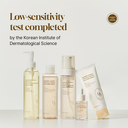 HEVEBLUE Salmon Caring Centella Toner - pH 5.5, Salmon PDRN & Egg Extract, Centella Asiatica, Restore & Rejuvenate, Refine Skin Texture, Low Irritation Korean Skincare Avelisse