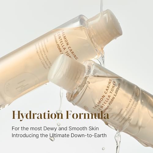 HEVEBLUE Salmon Caring Centella Toner - pH 5.5, Salmon PDRN & Egg Extract, Centella Asiatica, Restore & Rejuvenate, Refine Skin Texture, Low Irritation Korean Skincare Avelisse