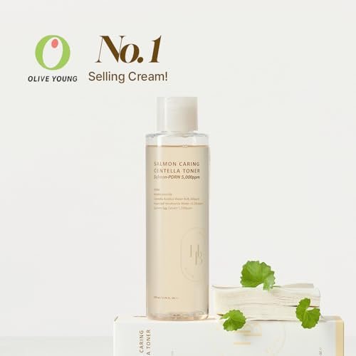 HEVEBLUE Salmon Caring Centella Toner - pH 5.5, Salmon PDRN & Egg Extract, Centella Asiatica, Restore & Rejuvenate, Refine Skin Texture, Low Irritation Korean Skincare Avelisse