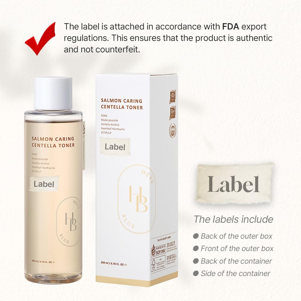 HEVEBLUE Salmon Caring Centella Toner - pH 5.5, Salmon PDRN & Egg Extract, Centella Asiatica, Restore & Rejuvenate, Refine Skin Texture, Low Irritation Korean Skincare Avelisse