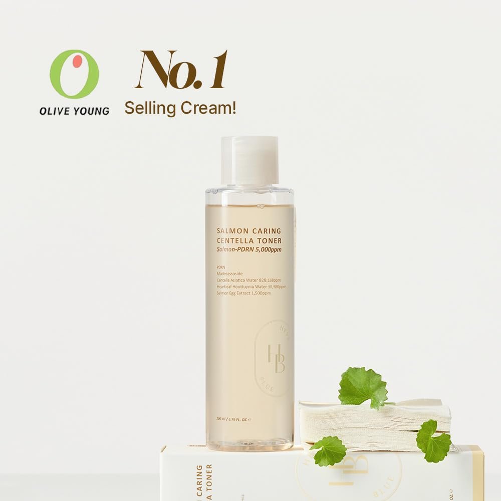 HEVEBLUE Salmon Caring Centella Toner - pH 5.5, Salmon PDRN & Egg Extract, Centella Asiatica, Restore & Rejuvenate, Refine Skin Texture, Low Irritation Korean Skincare Avelisse