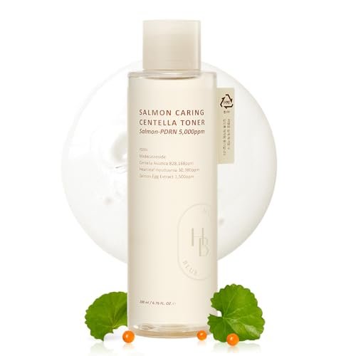 HEVEBLUE Salmon Caring Centella Toner - pH 5.5, Salmon PDRN & Egg Extract, Centella Asiatica, Restore & Rejuvenate, Refine Skin Texture, Low Irritation Korean Skincare Avelisse