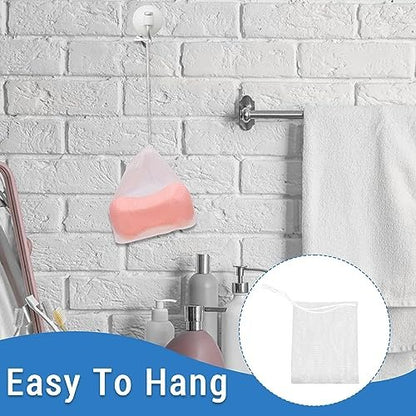 Mozeat Lens 20 Pack Exfoliating Mesh Soap Saver Pouch Bags with Drawstring - Foaming Net Bags for Bath and Shower