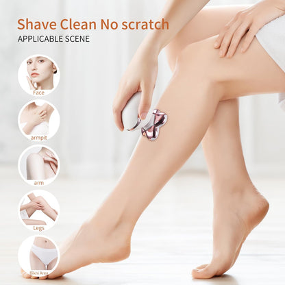 UPTARD Women's Electric Razor 2-in-1 Shaver & Bikini Trimmer, Waterproof, for Legs, Face, Pubic Hair Removal, White Avelisse