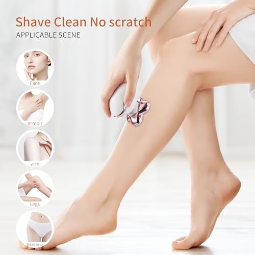 UPTARD Women's Electric Razor 2-in-1 Shaver & Bikini Trimmer, Waterproof, for Legs, Face, Pubic Hair Removal, White Avelisse