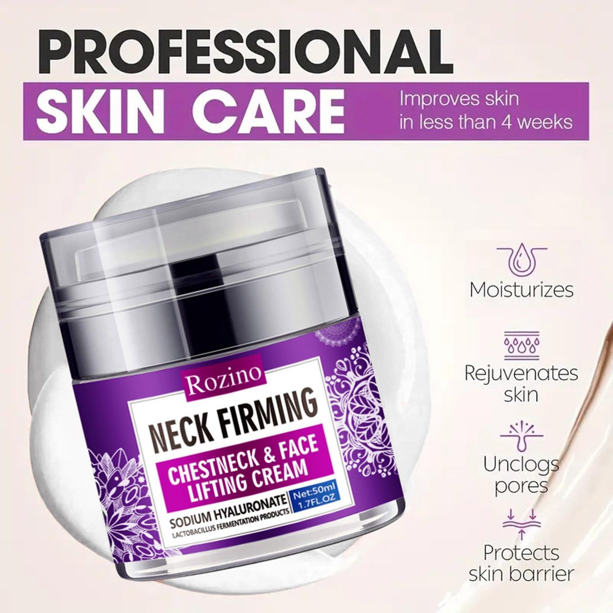New Irven Collagen Face & Neck Tightening Cream - Firming & Lifting Anti-Wrinkle Neck Moisturizer for Double Chin Reduction, 1.76 oz - görsel 3