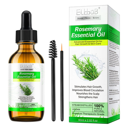 ELBBUB 100% Pure Rosemary Essential Oil for Hair Growth & Skin Care - 60ml (2 Fl Oz) Nourishes Scalp, Stimulates Hair Regrowth for Men & Women Avelisse