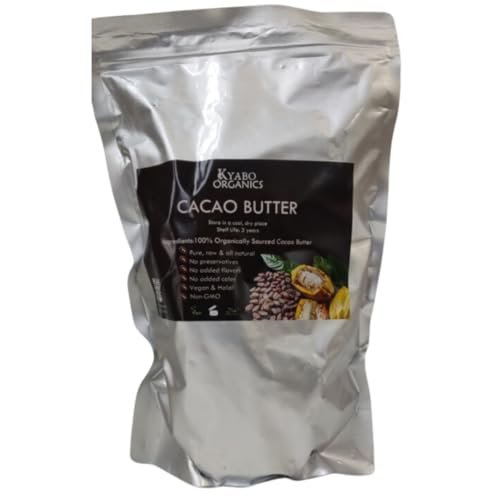Kyabo 100% Pure and All Natural Cocoa Butter - 3lb - Food Grade - Great for Lip Balm, Cream, Hair Products, Candle, Hair Removal and Craft Projects - Made with Organic Cacao Avelisse