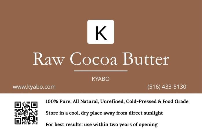 Kyabo 100% Pure and All Natural Cocoa Butter - 3lb - Food Grade - Great for Lip Balm, Cream, Hair Products, Candle, Hair Removal and Craft Projects - Made with Organic Cacao Avelisse
