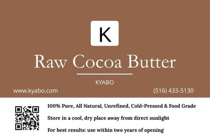 Kyabo 100% Pure and All Natural Cocoa Butter - 3lb - Food Grade - Great for Lip Balm, Cream, Hair Products, Candle, Hair Removal and Craft Projects - Made with Organic Cacao Avelisse