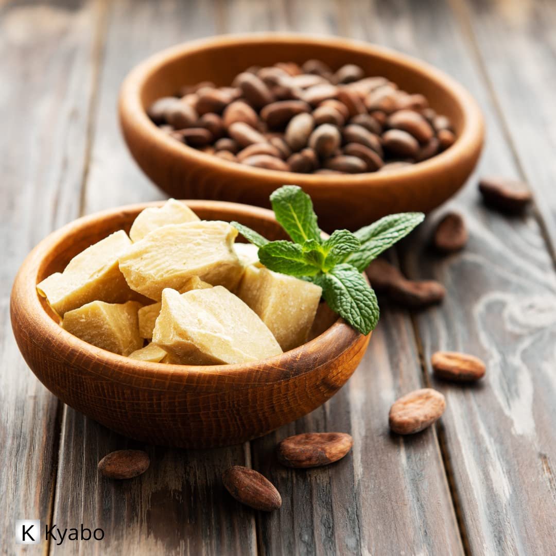Kyabo 100% Pure and All Natural Cocoa Butter - 3lb - Food Grade - Great for Lip Balm, Cream, Hair Products, Candle, Hair Removal and Craft Projects - Made with Organic Cacao Avelisse