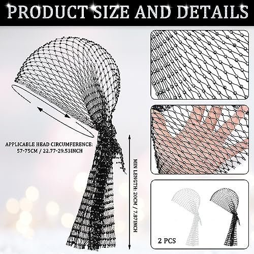 Yuxung 2-Pack Rhinestone Head Scarf Mesh Headbands – Sparkly Festival Accessories for Women, 70s Disco Glitter Hair Wrap & Crystal Chainmail Beaded Headpiece Avelisse