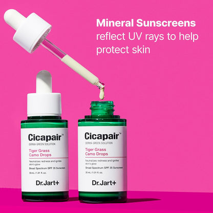 Dr.Jart+ Cicapair Tiger Grass Camo Drops Tinted Serum SPF 35 with Centella Asiatica | Skin Tint | Korean Skin Care Makeup Hybrid, 1.01 Fl Oz Avelisse