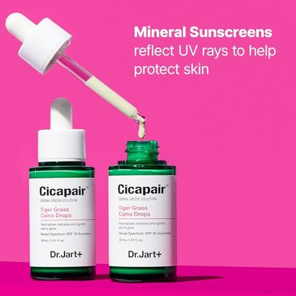 Dr.Jart+ Cicapair Tiger Grass Camo Drops Tinted Serum SPF 35 with Centella Asiatica | Skin Tint | Korean Skin Care Makeup Hybrid, 1.01 Fl Oz Avelisse